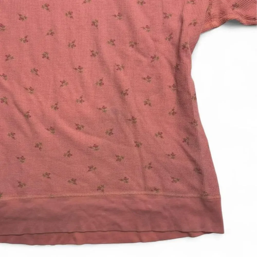 Juicy Couture pink Vintage Cotton floral hoodie 3/4 sleeve layering top Size L - Picture 8 of 8